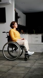 woman sitting in wheelchair